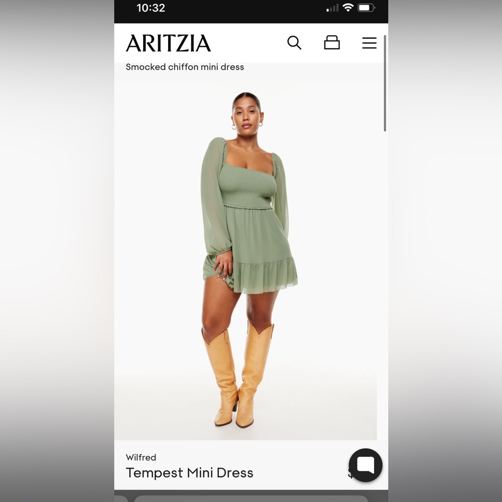 Aritzia Wilfred Tempest Mini Dress - New!